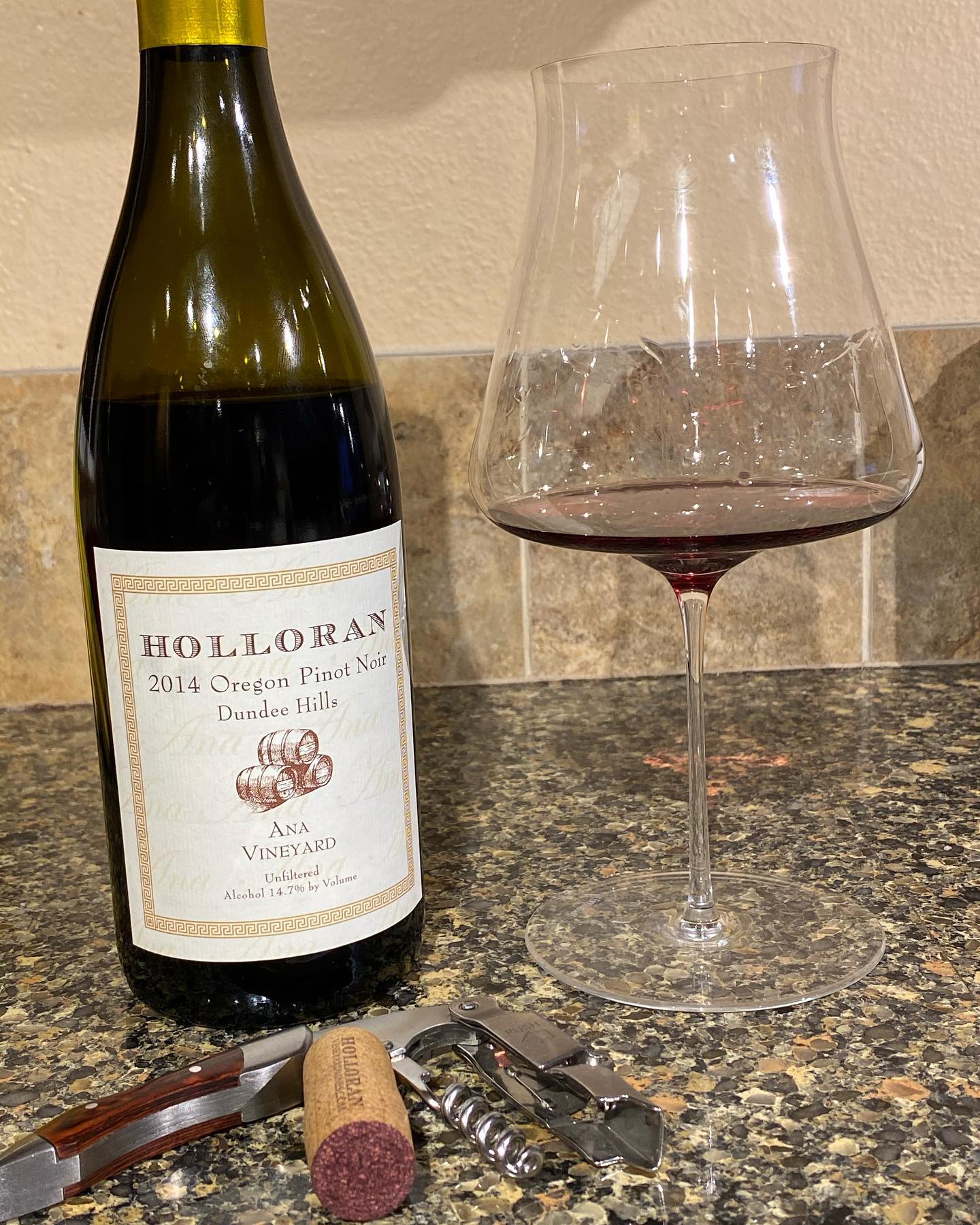 My Friday night wine is a 2014 Ana Vineyard from @holloranvineyardwines picked up durin…