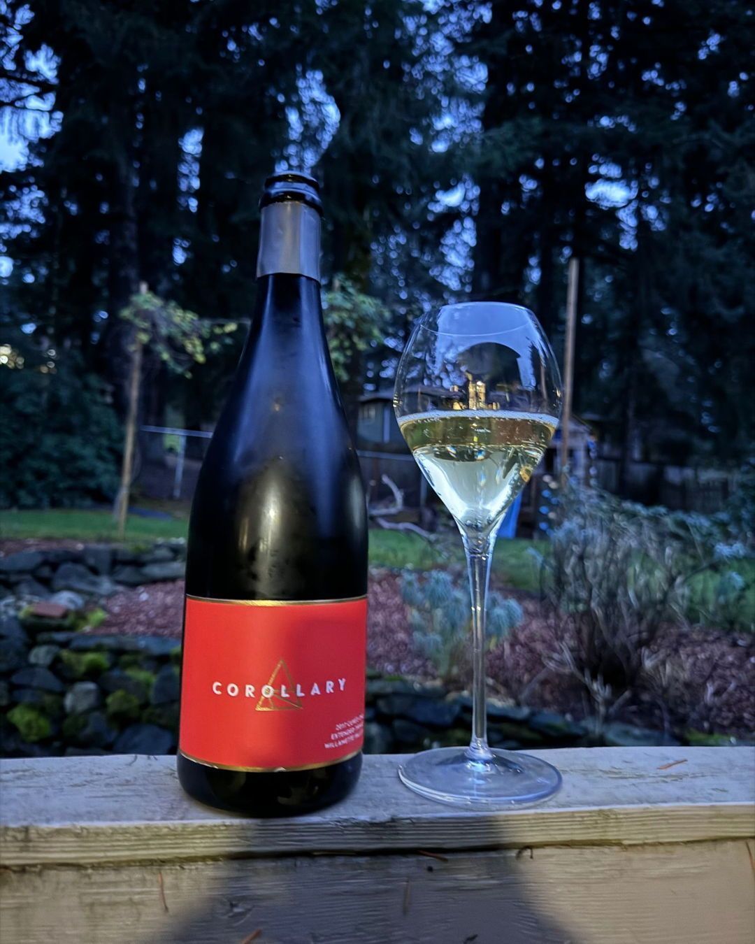 While pouring the 2017 Cuvee One Extended Tirage Sparkling from Corollary (@corollarywi…